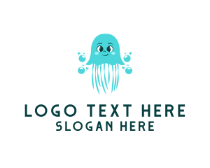 Cute Cartoon Jellyfish Logo