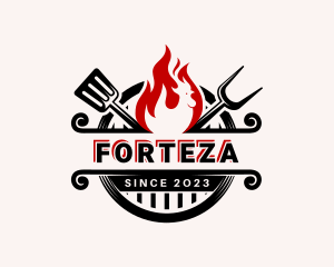 Chicken Grill Cooking logo design