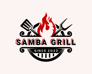 Chicken Grill Cooking logo design