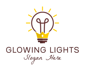 Royal Crown Light Bulb  logo design