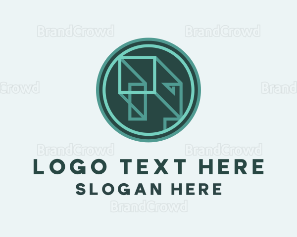 Geometric Linear Cube Logo