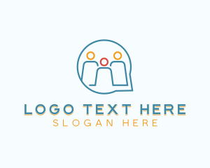Speech Bubble - Volunteer People Support logo design