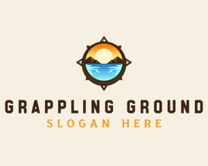 Traveler Compass Mountain logo design