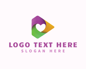 Love - Heart Media Player logo design