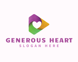 Heart Media Player logo design