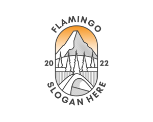Hiking - Mountain Camping Nature logo design