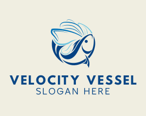 Fishing Transportation Vessel logo design