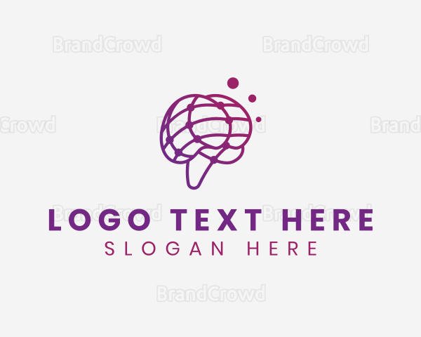 Artificial Intelligence Cyber Brain Logo