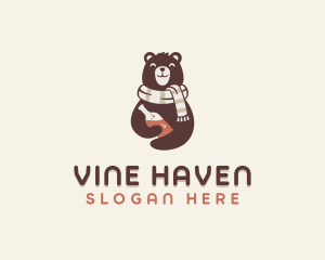 Bear Liquor Scarf logo design