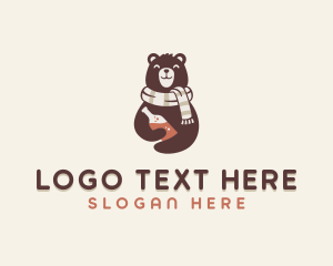 Liqueur - Bear Liquor Scarf logo design