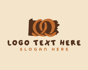 Map - Pennsylvania Pretzel Bread logo design