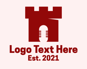 Digital Podcast - Castle Turret Microphone logo design