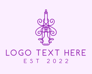 Tequila - Purple Wine Grape Bottle logo design