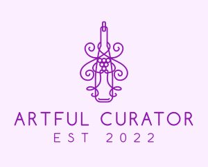 Purple Wine Grape Bottle logo design