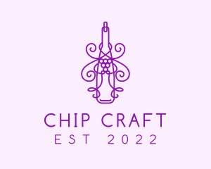 Purple Wine Grape Bottle logo design