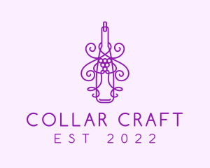 Purple Wine Grape Bottle logo design