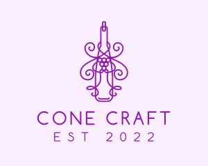 Purple Wine Grape Bottle logo design