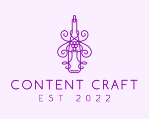 Purple Wine Grape Bottle logo design