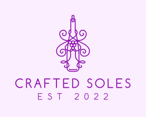 Purple Wine Grape Bottle logo design