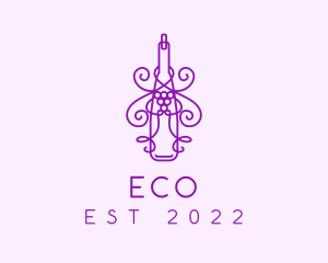 Purple Wine Grape Bottle logo design