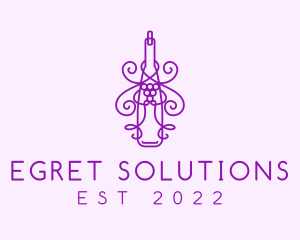 Purple Wine Grape Bottle logo design