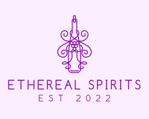 Spirits - Purple Wine Grape Bottle logo design