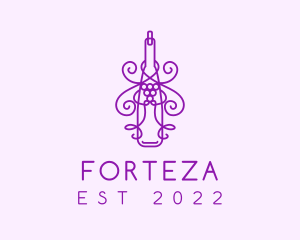 Purple Wine Grape Bottle logo design