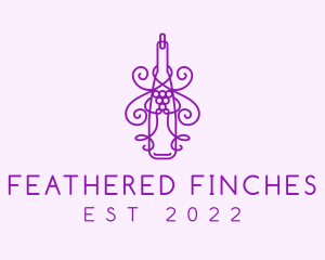 Purple Wine Grape Bottle logo design