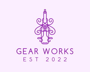 Purple Wine Grape Bottle logo design