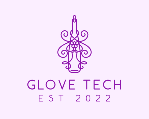 Purple Wine Grape Bottle logo design