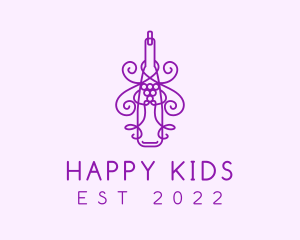 Purple Wine Grape Bottle logo design