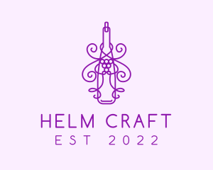 Purple Wine Grape Bottle logo design