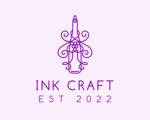 Purple Wine Grape Bottle logo design