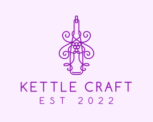 Purple Wine Grape Bottle logo design