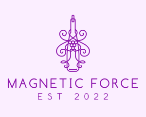 Purple Wine Grape Bottle logo design