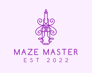 Purple Wine Grape Bottle logo design