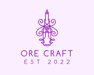 Purple Wine Grape Bottle logo design