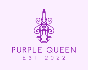 Purple Wine Grape Bottle logo design