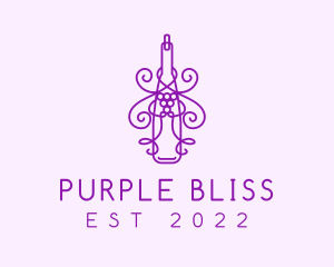 Purple - Purple Wine Grape Bottle logo design