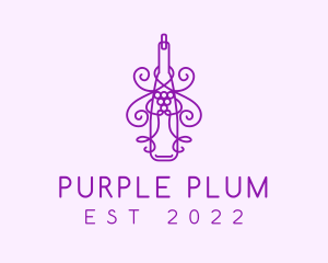 Purple - Purple Wine Grape Bottle logo design