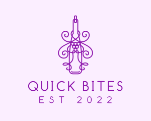 Purple Wine Grape Bottle logo design