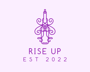 Purple Wine Grape Bottle logo design