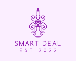 Purple Wine Grape Bottle logo design