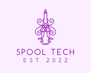 Purple Wine Grape Bottle logo design