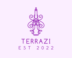 Purple Wine Grape Bottle logo design