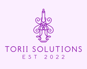 Purple Wine Grape Bottle logo design