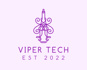 Purple Wine Grape Bottle logo design