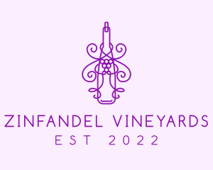 Purple Wine Grape Bottle logo design