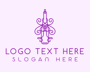 Purple Wine Grape Bottle Logo