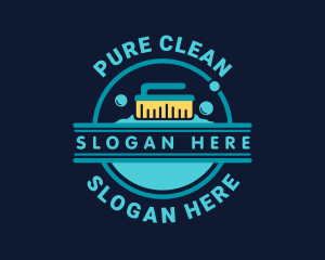 Disinfecting - Water Cleaning Scrub Brush logo design